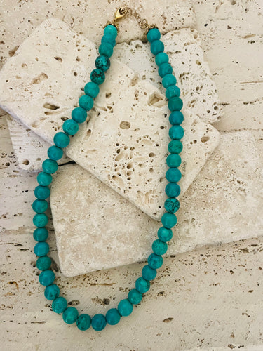 Lhn3806 Real Stone Necklace Turquoise Hand Made