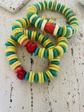 Load image into Gallery viewer, Lhb3954 Real Stone Bracelet Turquoise Disks and Coral Hand Made Stretch 4 Styles 34.00 each