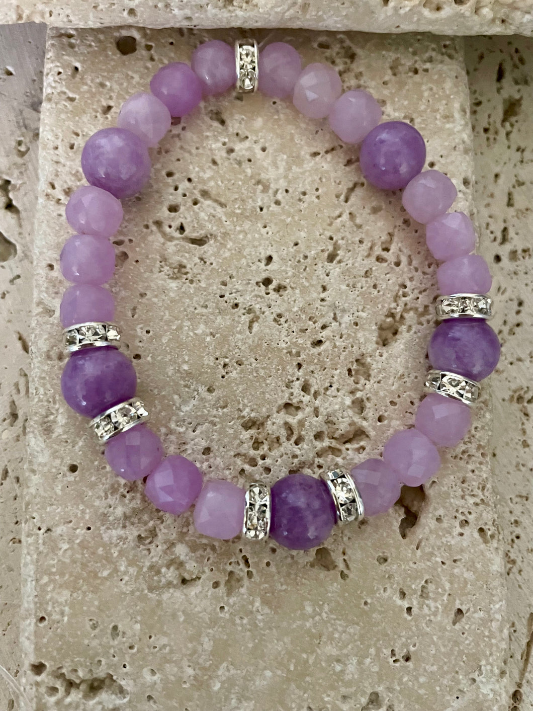 Lhb4156 Real Stone Lavender Dyed Facetted Cube & Round Beads