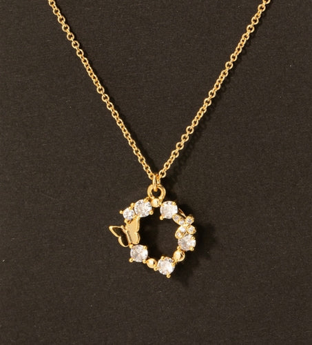Lhn98993 Fashion Butterfly Brass Necklace