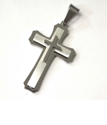 Lhpss86-11579S Stainless Steel Cross Silver Including Chain
