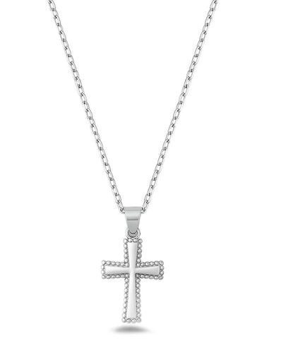Lhn7111079 Sterling Silver Cz Cross Necklace