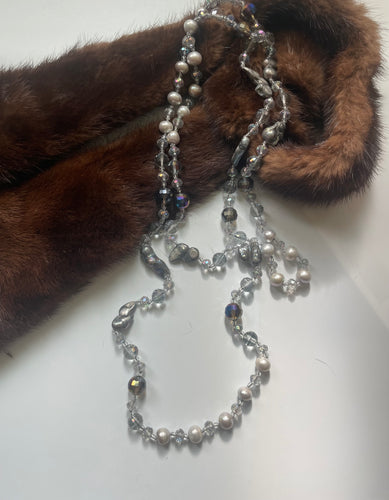 Lhnf205 Real Baroque Grey & White Pearls With Crystals Winter Collection
