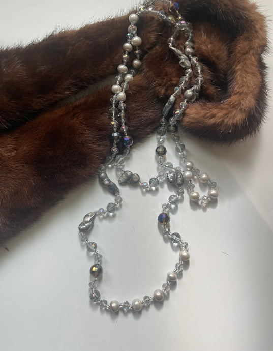 Lhnf205 Real Baroque Grey & White Pearls With Crystals Winter Collection