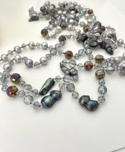 Load image into Gallery viewer, Lhnf205 Real Baroque Grey &amp; White Pearl Necklace &amp;  Crystal