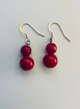 Load image into Gallery viewer, Lhe9866 Real Stone Hand Beaded Earring Red Jade Assorted Beads