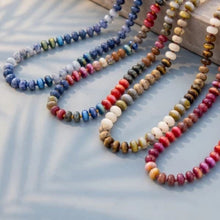 Load image into Gallery viewer, Lhn35869 Fashion Beaded Necklace Assorted Colors blue/multi/brown/pink Rose