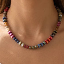 Load image into Gallery viewer, Lhn35869 Fashion Beaded Necklace Assorted Colors blue/multi/brown/pink Rose
