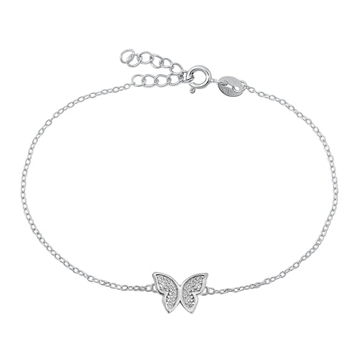 Lhb9510511 Sterling Silver Delicate  Butterfly Bracelet