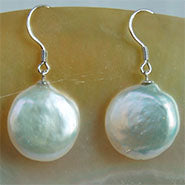 Lhe003 Real Pearl Coin Earring *