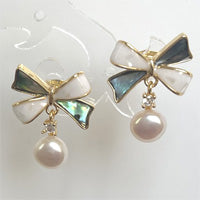 Lhe0169 Pearl Gold Filled Abalone Shell Earring