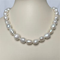 Lhns011 Real White Baroque Pearl Necklace