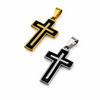 LhpSS86-62039 Stainless Steel Cross Gold & Silver