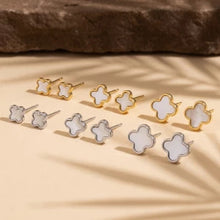 Load image into Gallery viewer, Lhe00379 Fashion Clover Style Mother of Pearl Gold/Silver  3 in a pack