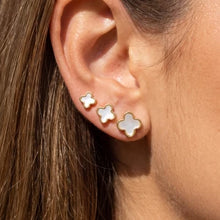 Load image into Gallery viewer, Lhe00379 Fashion Clover Style Mother of Pearl Gold/Silver  3 in a pack