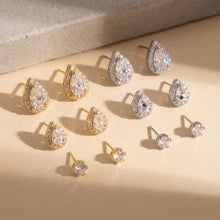 Load image into Gallery viewer, Lhe00419 Fashion Cz Studs Silver/Gold