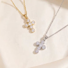 Load image into Gallery viewer, Lhn31979 Fashion Gold Dipped Cross Gold/Silver Cz