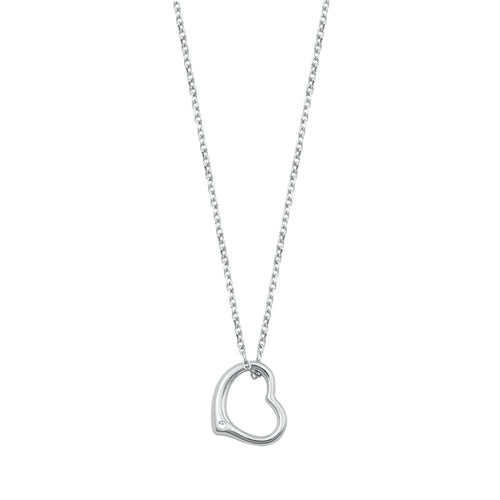 Lhn971113 Sterling Silver Necklace Flouting Heart