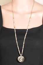 Load image into Gallery viewer, Lhn910226 Fashion Long Necklace Beaded Gold Round Charm