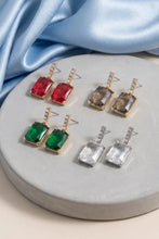 Load image into Gallery viewer, Lhe29809 Fashion Square Drop Earring Assorted Colors**Green/Red/Topaz