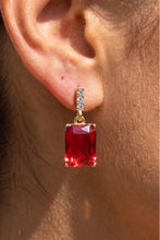 Load image into Gallery viewer, Lhe29809 Fashion Square Drop Earring Assorted Colors**Green/Red/Topaz