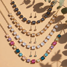 Load image into Gallery viewer, Lhn31489 Fashion Square Cut Glass Necklace Multi Color/Grey/White/Gold