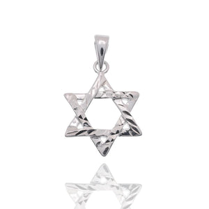 Lhp00001 Sterling Silver Star of David Necklace+ 18" Chain