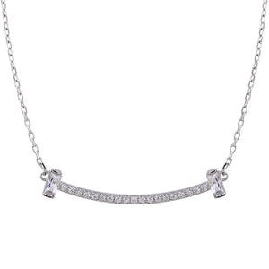 Lhp01761 Sterling Silver Necklace Cz Bar