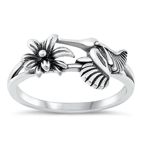 Lhr1446329 Sterling Silver Hummingbird Ring
