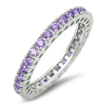 Load image into Gallery viewer, Lhr1051049 Sterling Silver Stackable Ring Round Pink Cz Available in 6 Assorted Colors