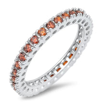 Load image into Gallery viewer, Lhr1051049 Sterling Silver Stackable Ring Round Pink Cz Available in 6 Assorted Colors