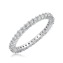 Load image into Gallery viewer, Lhr1080019 Sterling Silver Eternity Ring Available Pink/Ruby/Clear/Black Stackable