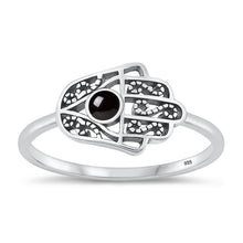 Load image into Gallery viewer, Lhr1316879 Tq .Sterling Silver Hamsa Ring 4 Available Colors sizes 5-10