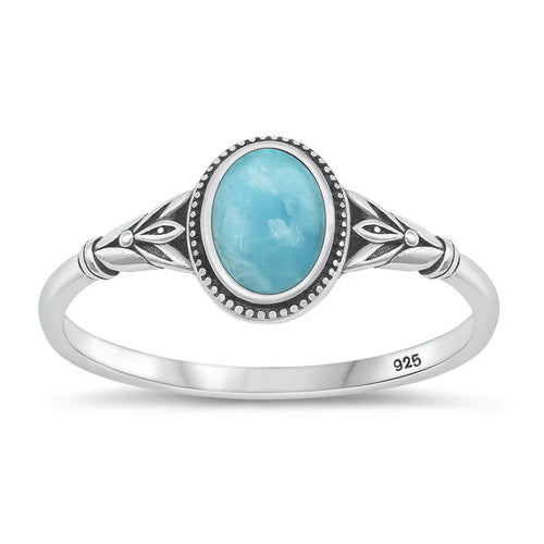 Lhr1318169 Sterling Silver Larimar Stone Ring