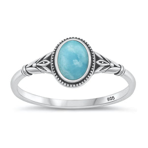 Lhr1318169 Sterling Silver Larimar Stone Ring