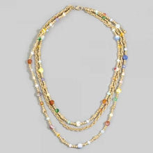 Load image into Gallery viewer, Lhn01075 Fashion Necklace &amp; Semi Precious Stones Assorted Colors Blue/aqua/Multi