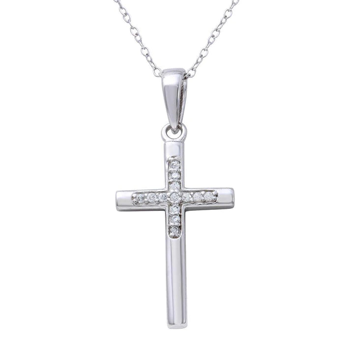 LHP016259 Sterling Silver Cross & Cz