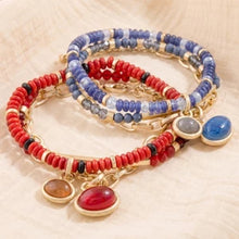 Load image into Gallery viewer, Lhb300719 Fashion Stone Bracelet Blue Lapis color /Red Agate color