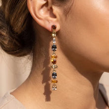 Load image into Gallery viewer, Lhe301469 Fashion Multi Color Crystal Long Drop Earring