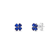 Load image into Gallery viewer, LheT0003 Sterling Silver Flower Heart Earring  Red/Blue/Green