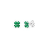 LheT0003 Sterling Silver Flower Heart Earring  Red/Blue/Green