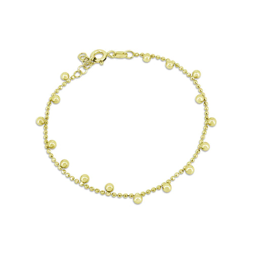 Lhb000029GP Sterling Silver Bracelet Gold Plated & Beads