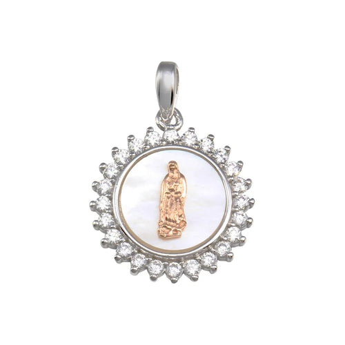 Lhp000569 *Sterling Silver Round  Religious Medallion Cz 18'' Chain
