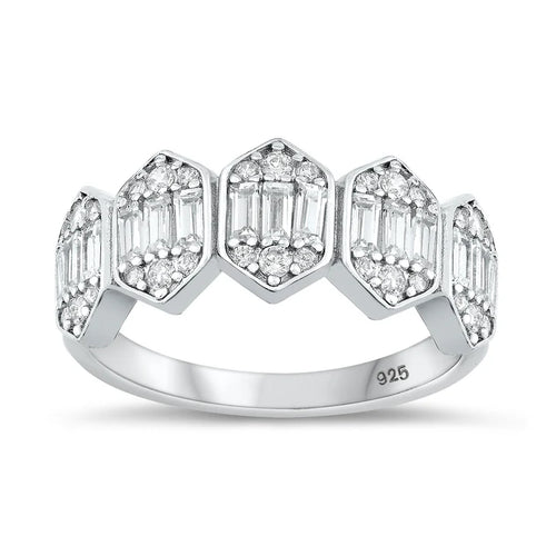 Lhr1074609 Sterling Silver Cz Art Deco Ring