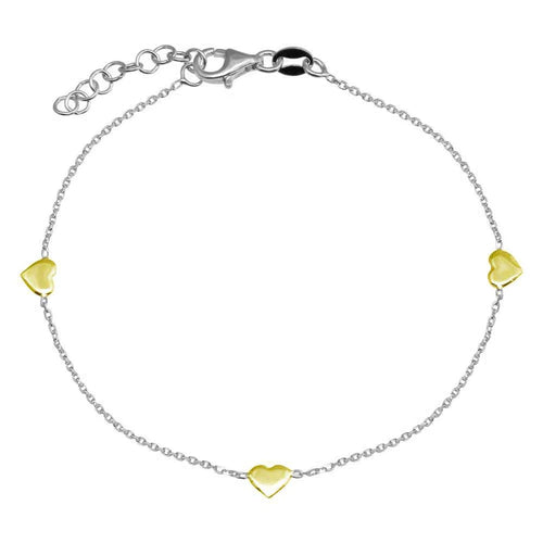 Lhb00023 Sterling Silver Plated Gold Heart bracelet