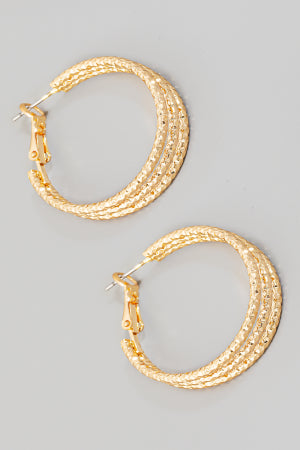 Lhe98426 Fashion Hoop Earring Multi Rows