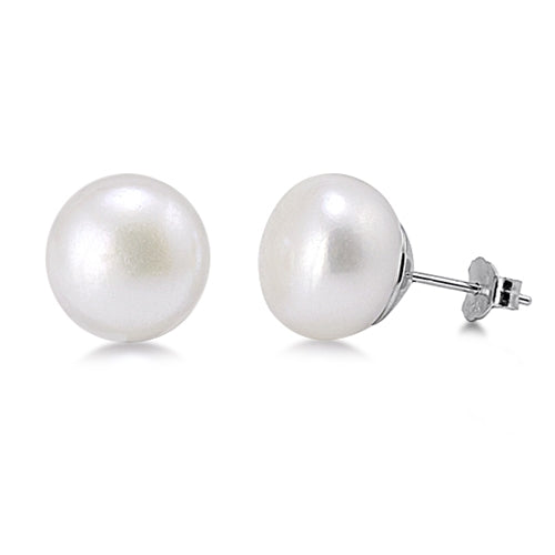 Lhes00219 Fresh Water Pearl Earring Sterling Silver 8mm