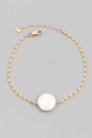 Lhb35229 Fashion Bracelet Gold Chain Coin Pearl