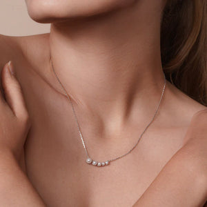 Lh900011Rh Sterling Silver Pearls In a Row