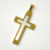 Lhp86-3280G Stainless Steel Cross Silver Center + Chain